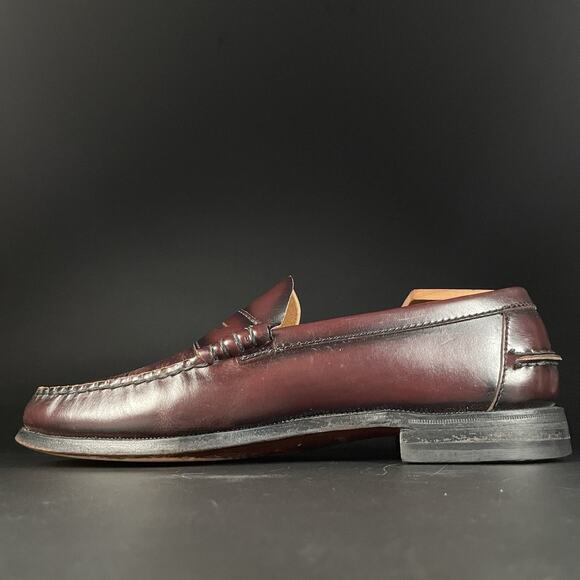 Florsheim Men’s 9 D Burgundy Leather Slip On Penny Loafers Dress Shoe Casual EUC